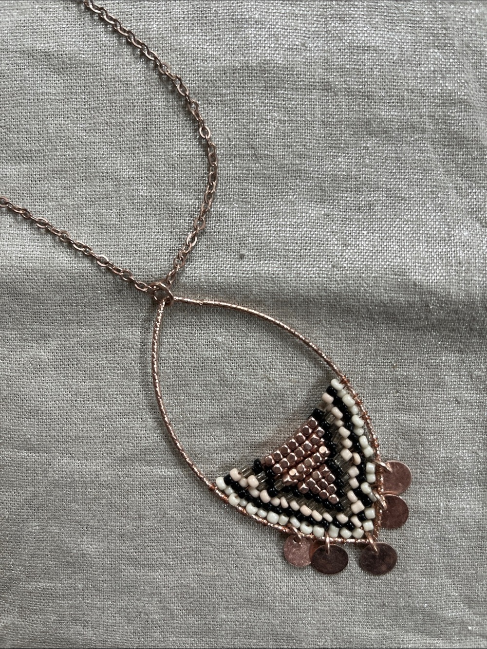 Target Rose Gold Beaded Teardrop Pendant Necklace